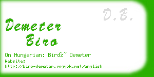 demeter biro business card